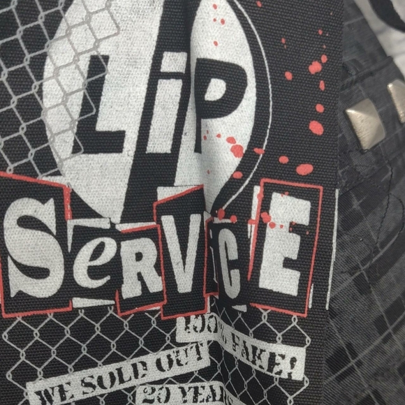 Rare Vintage DEADSTOCK Lip Service Grey Plaid Studded Corset Top - Picture 5 of 8